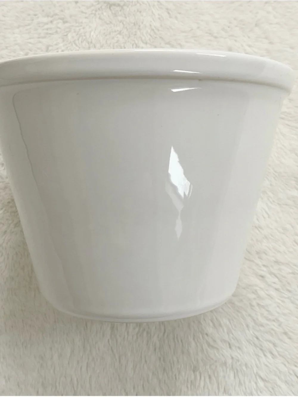 Crate & Barrel White POPCORN Bowl Embossed Stoneware Portugal
